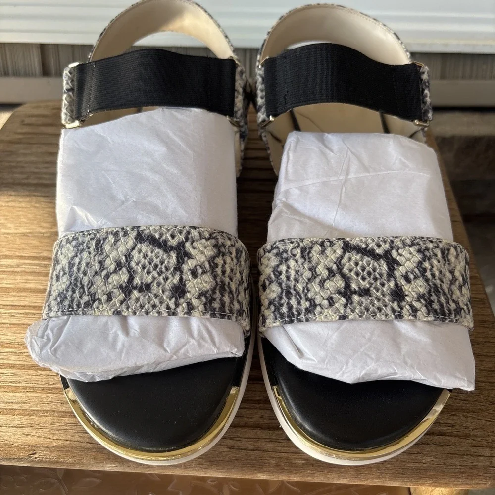 Cole Haan Sandals Women sz 9 B snakeskin Black Grand Ambition W21893